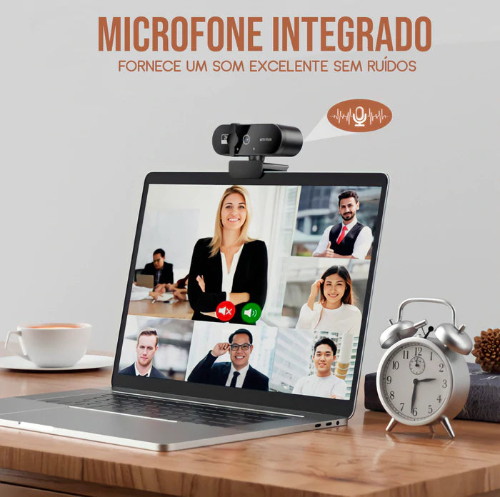 Webcam Profissional 1080P 4K USB com Microfone HD PC Notebook