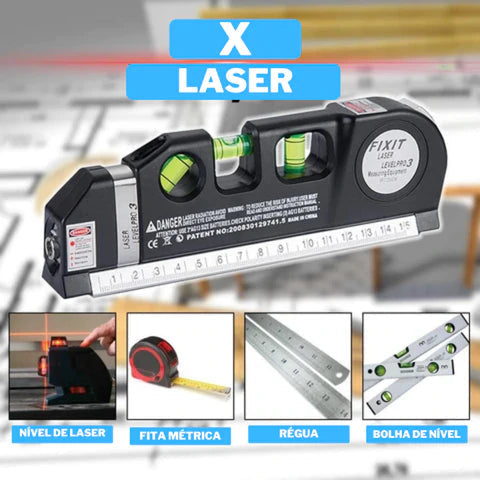 Trena com Nível a Laser Profissional | Ferramenta de Medição