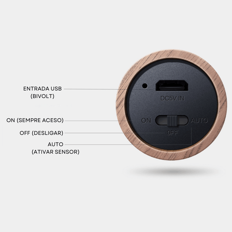 Luminária Tocha de LED com Sensor de Movimento