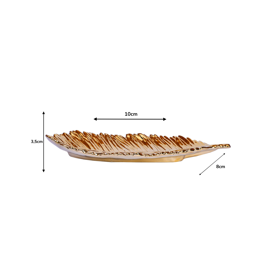Centro de Mesa: Bandeja Folha Menor em Cerâmica