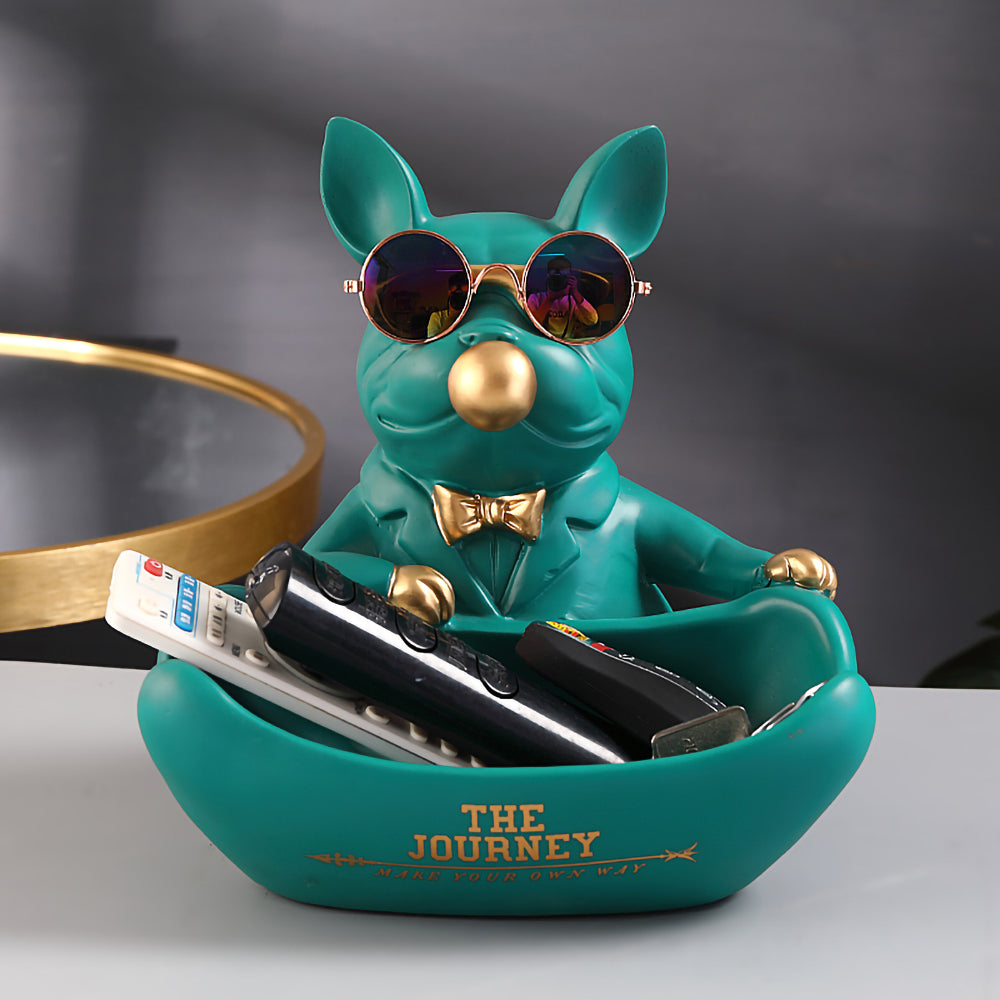 Estátua Bulldog com Cesta