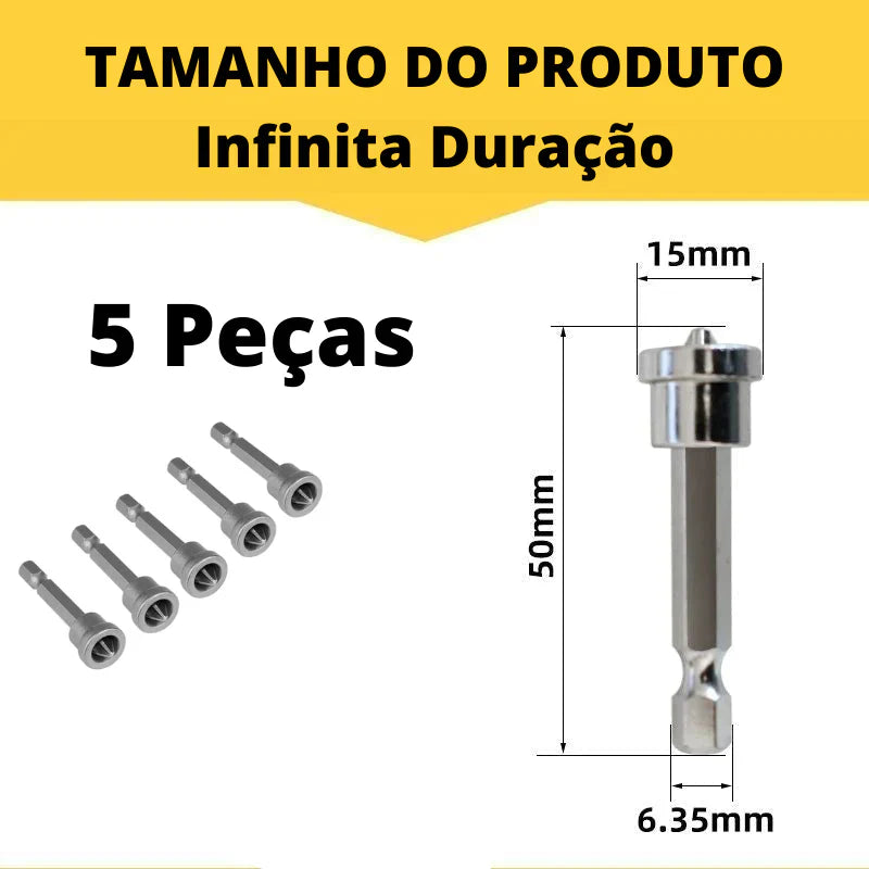 Kit 5 Ponteiras Magnéticas para Parafusadeira®