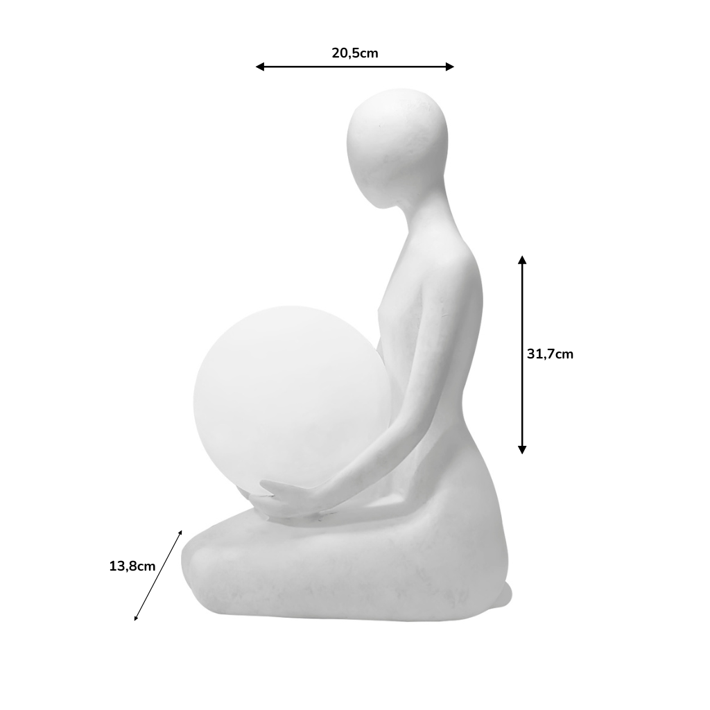 Serena Iluminação: Luminária Escultura em Resina Mulher Meditando