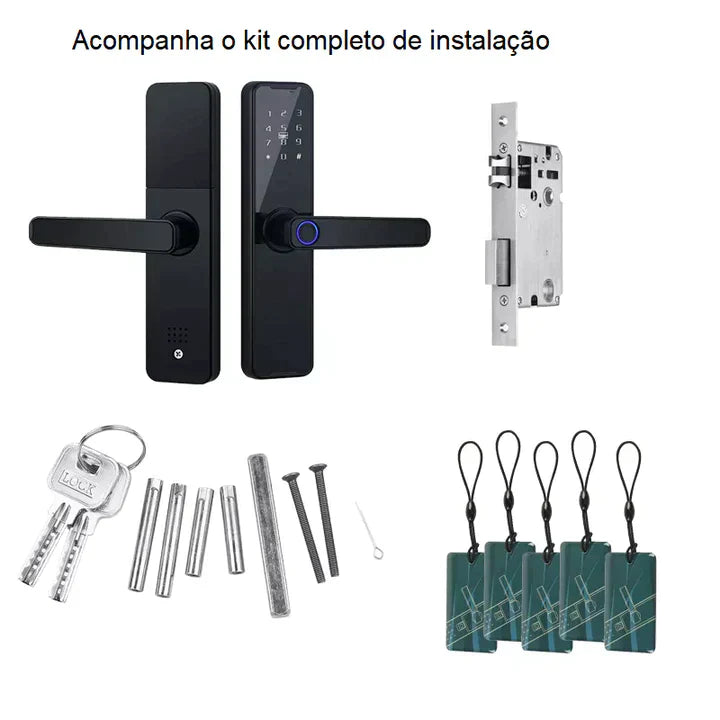 Fechadura Eletrônica com Impressão Digital Tuya SecurePRO
