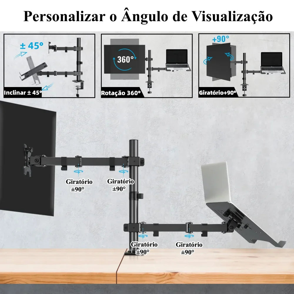 Suporte Articulado Pacasa para Monitor e Notebook