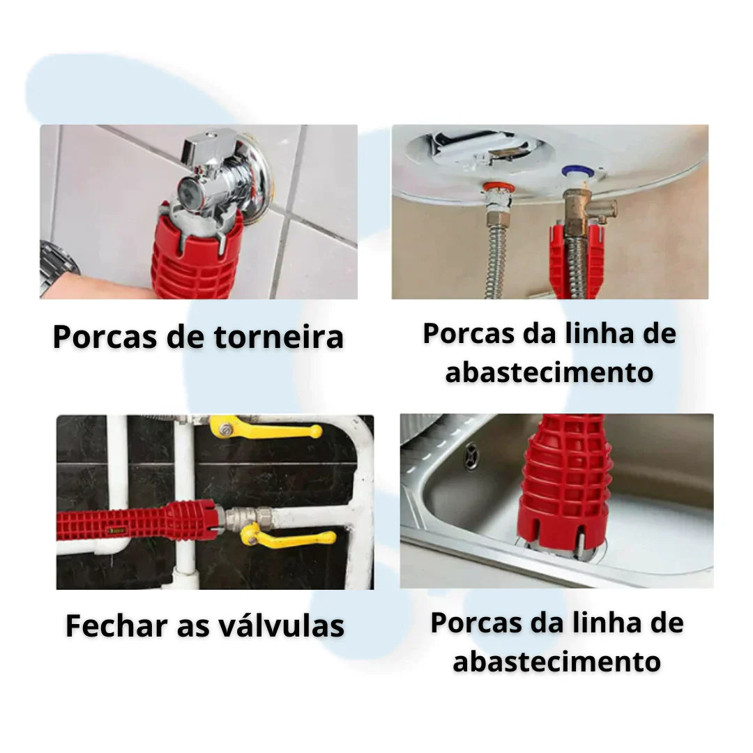 Chave de Encanamento Multifuncional - 8 em 1