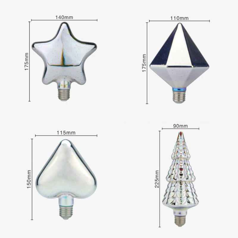 Lâmpadas decorativas formato de coração efeito 3d