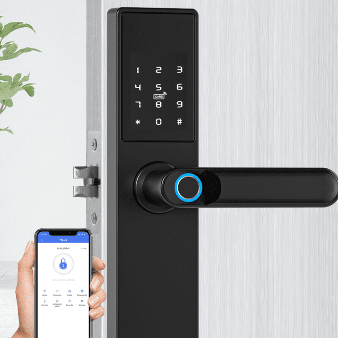 Fechadura Eletrônica com Impressão Digital Tuya SecurePRO