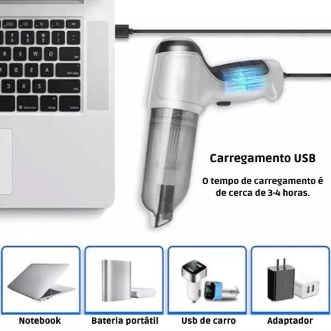 Aspirador De Pó Portátil Sem Fio 4 em 1