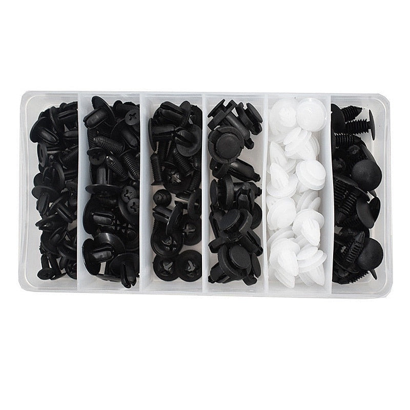 Conjunto Completo Fixador de Peças de Automóveis - 100 Peças (6 Tipos de Fixadores)
