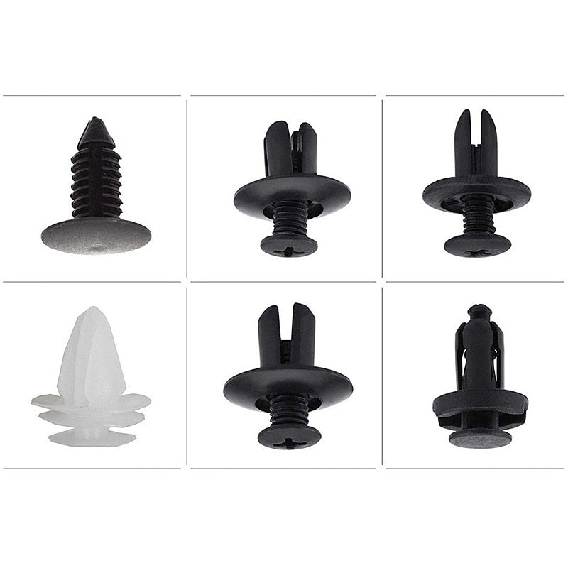 Conjunto Completo Fixador de Peças de Automóveis - 100 Peças (6 Tipos de Fixadores)