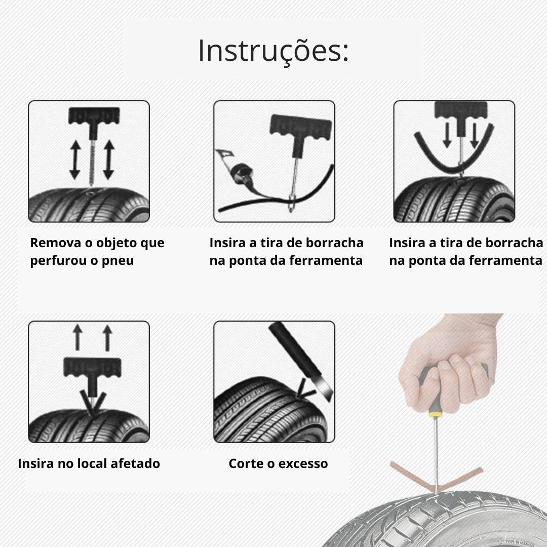 Reparo Rápido Para Pneus Conjunto Completo