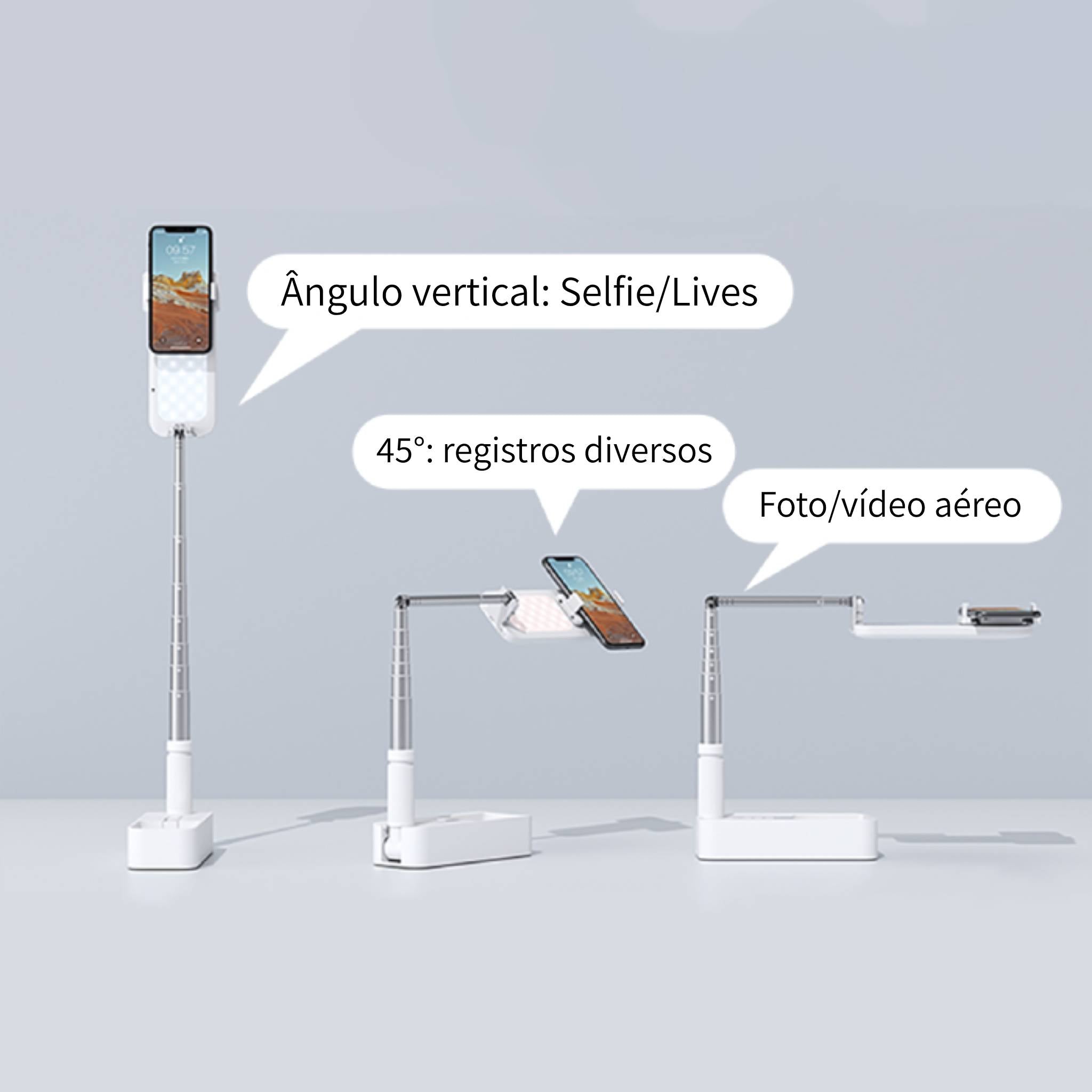 KIT luz LED & tripé portátil para Criadores de Conteúdo