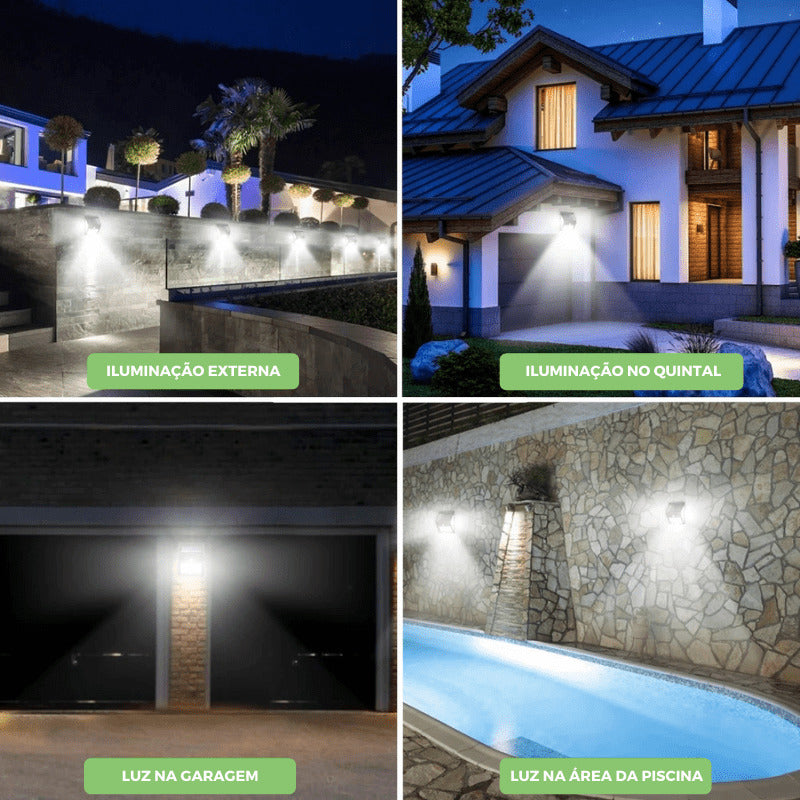 Luminária De Led Solar À Prova D'água Com Sensor De Movimento