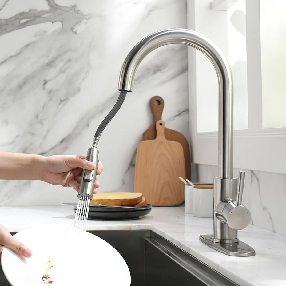 Torneira Monocomando Itália Com Ducha Extensível Pull-Out