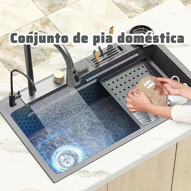 Pia Gourmet Smart Cascata para Cozinha - Kit Completo