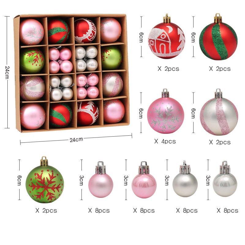 Bolas Para Arvore de Natal 44 Pçs