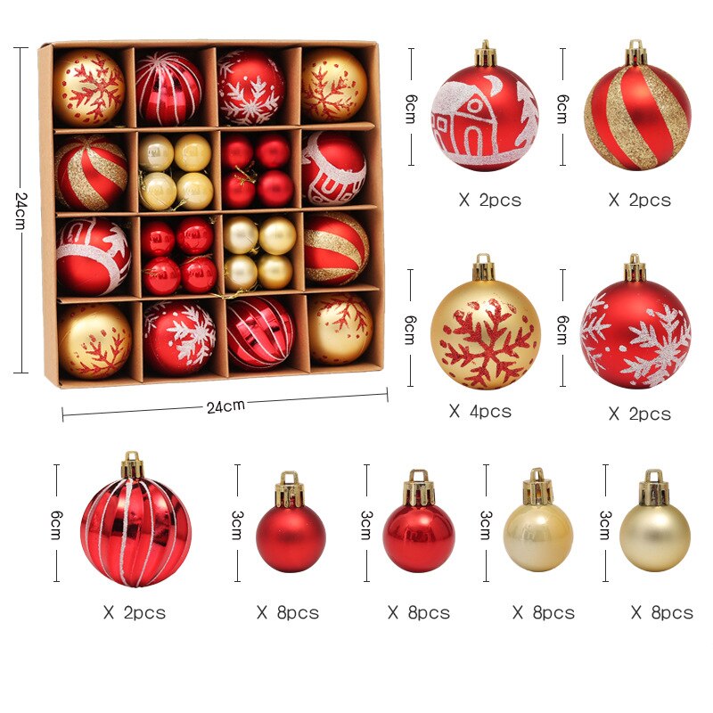Bolas Para Arvore de Natal 44 Pçs