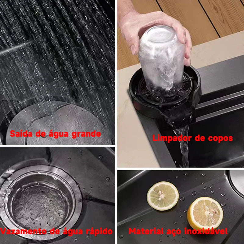Pia Gourmet Smart Cascata para Cozinha - Kit Completo