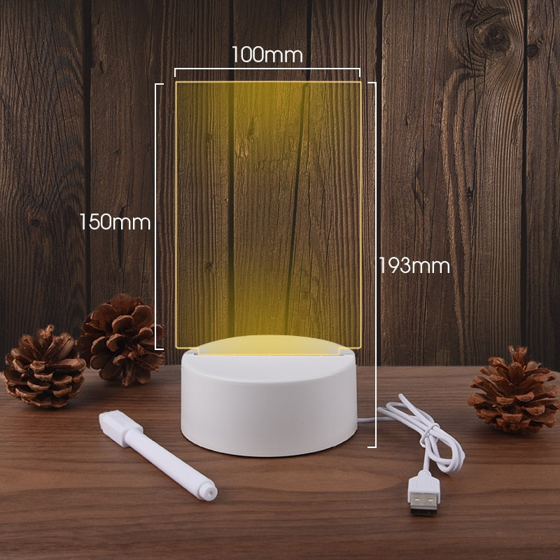 Luminária criativa LED 7 cores USB ou pilhas
