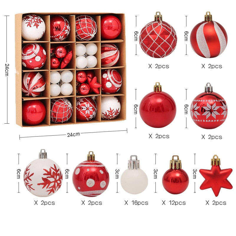 Bolas Para Arvore de Natal 44 Pçs