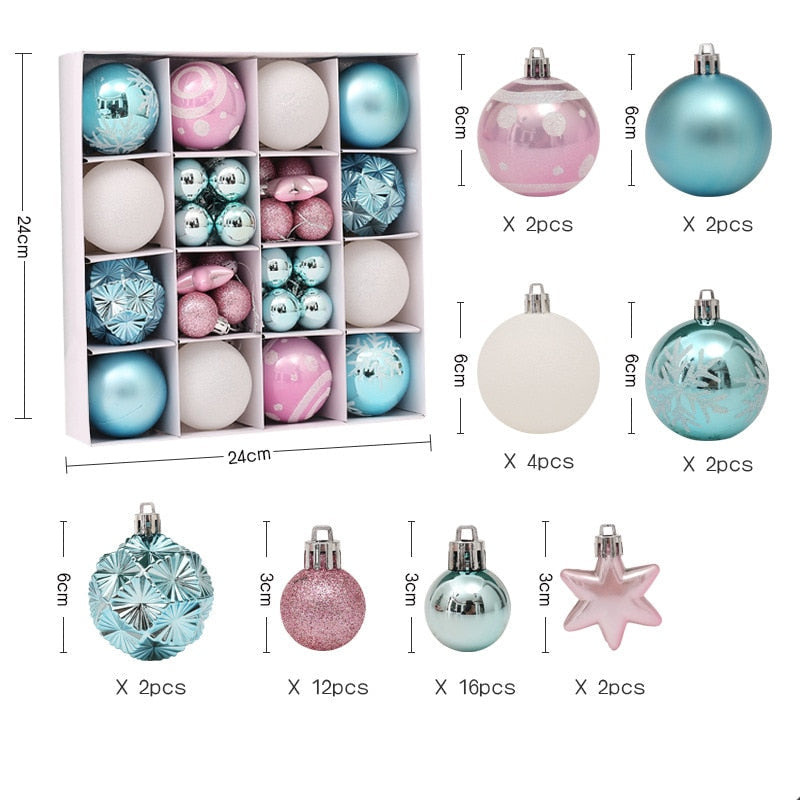Bolas Para Arvore de Natal 44 Pçs