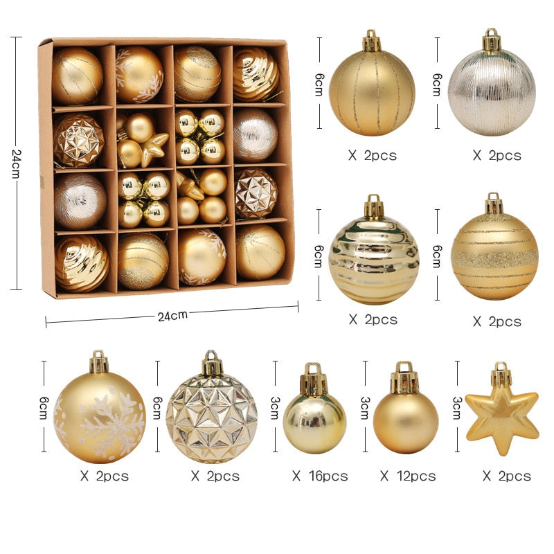 Bolas Para Arvore de Natal 44 Pçs