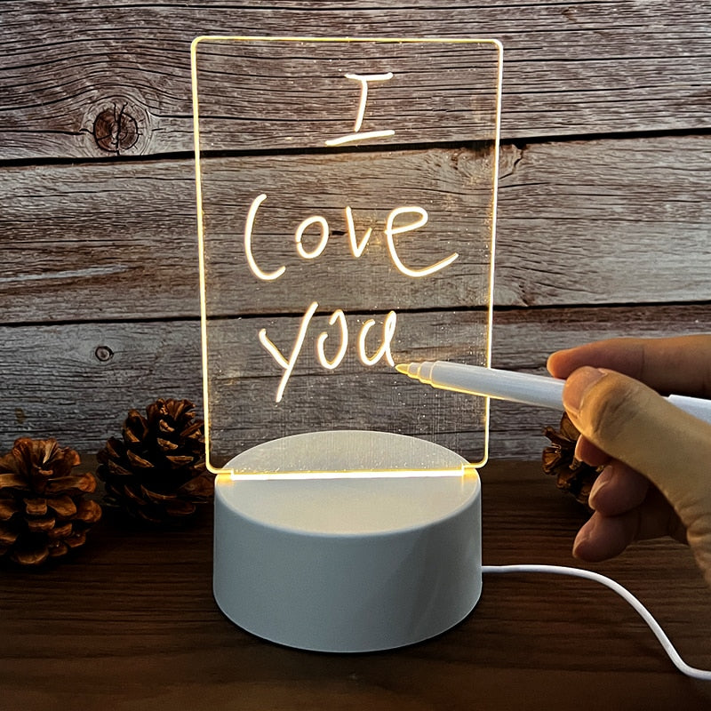 Luminária criativa LED 7 cores USB ou pilhas