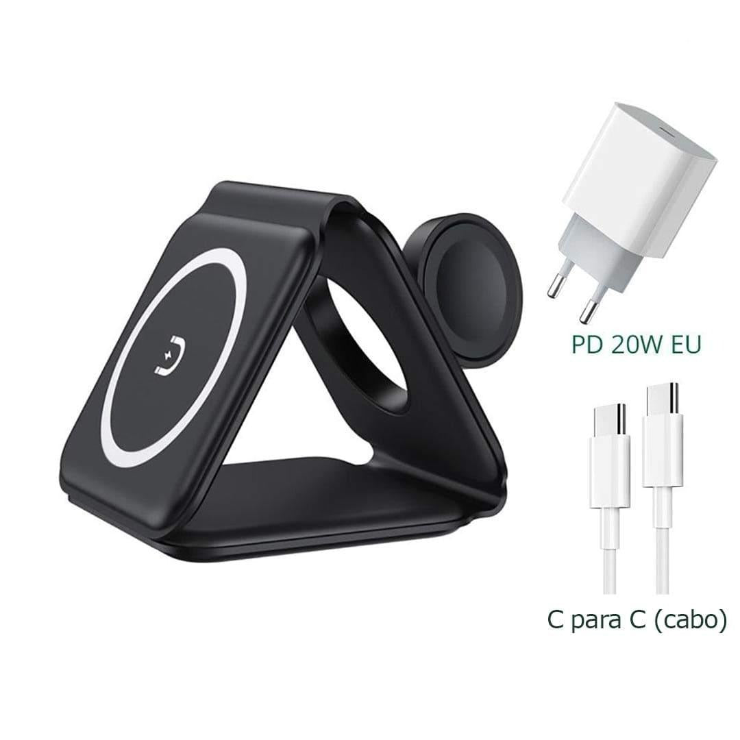 Carregador 3 em 1 Magsafe Dobrável