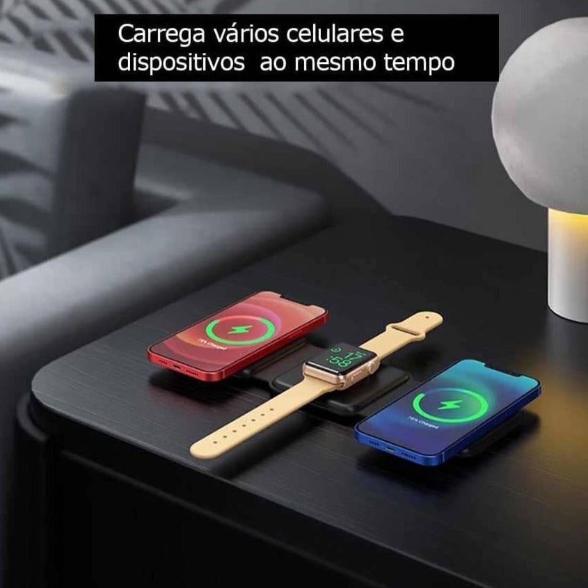 Carregador 3 em 1 Magsafe Dobrável