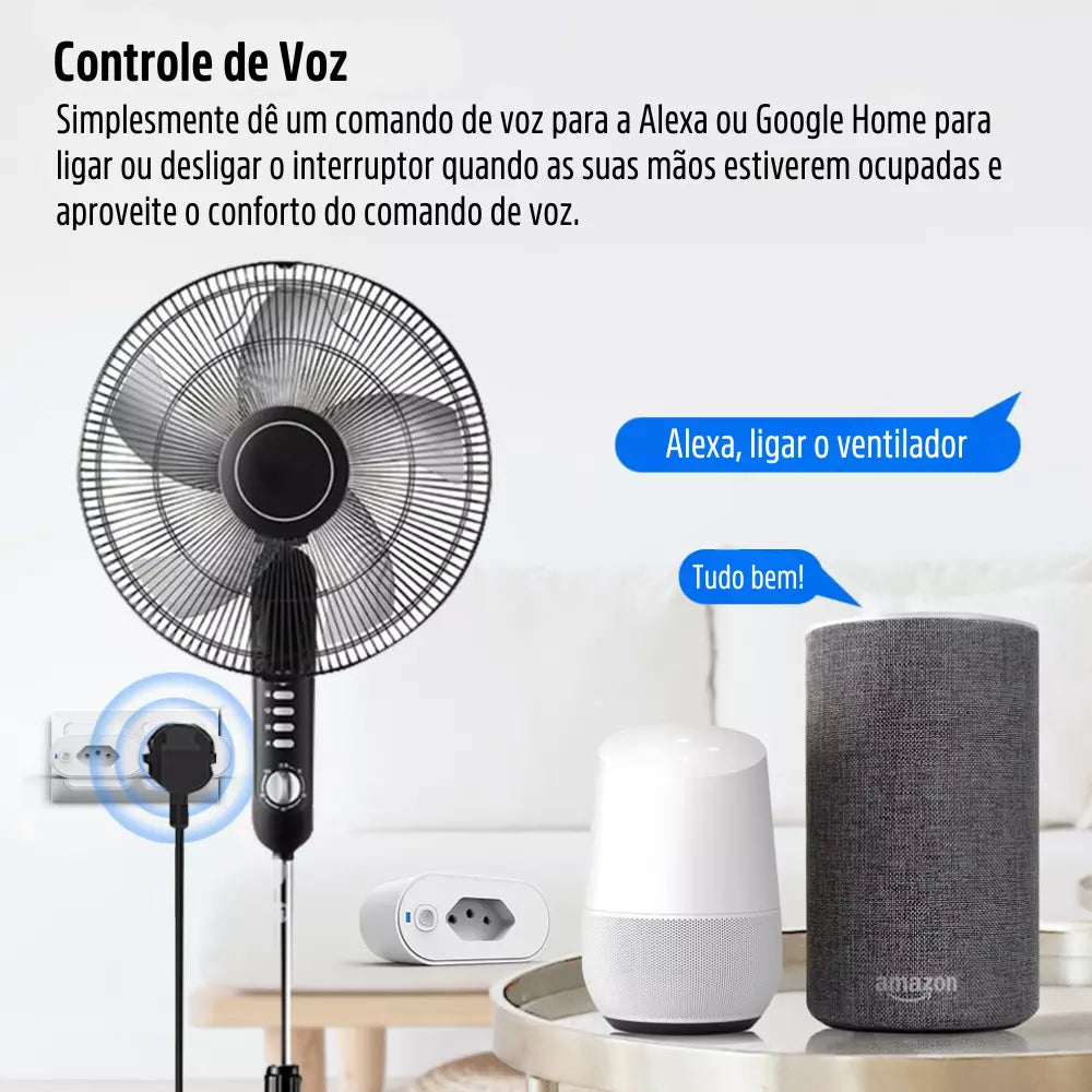 Tomada Inteligente Wi-Fi Liga e Desliga Compatível com Alexa e Google