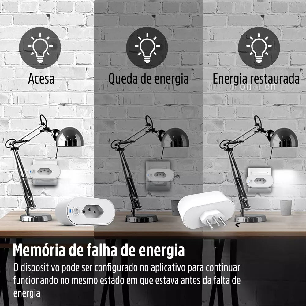 Tomada Inteligente Wi-Fi Liga e Desliga Compatível com Alexa e Google