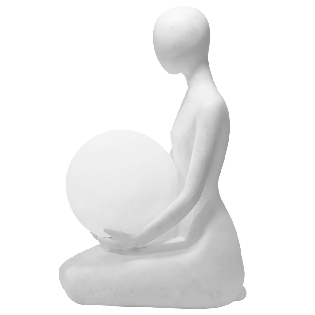 Serena Iluminação: Luminária Escultura em Resina Mulher Meditando