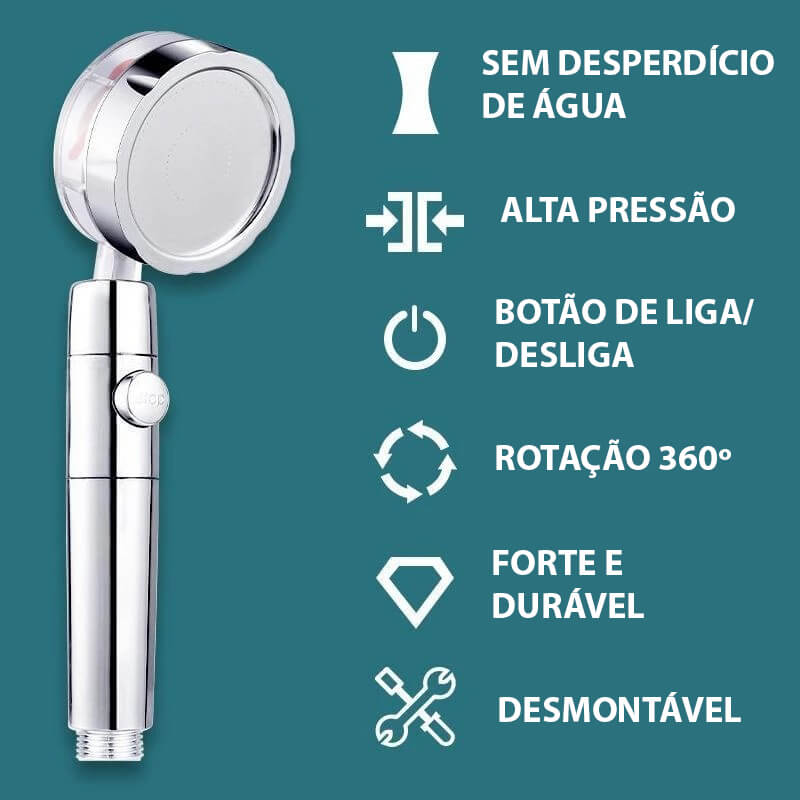 Ducha de Mão Com Hélice Alta Pressão e Água Rendada