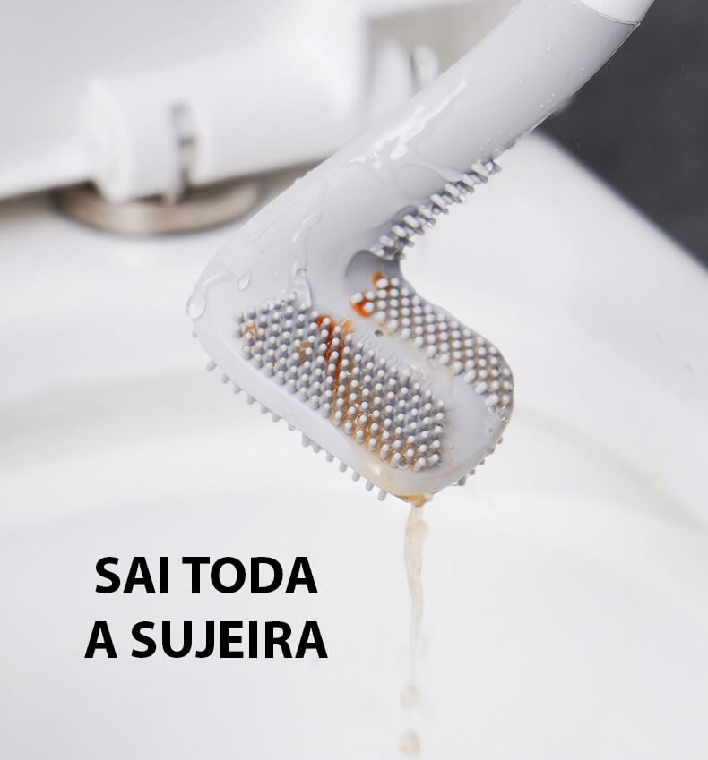 Escova Sanitária de Silicone Para Banheiro - Limpa Vaso Sanitário