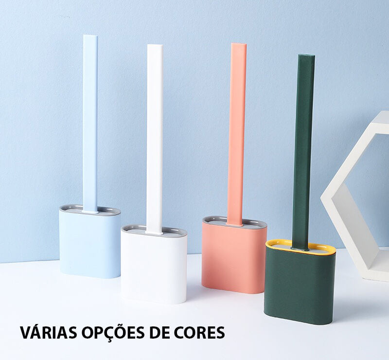 Escova Sanitária de Silicone Reta Para Banheiro - Limpa Vaso Sanitário