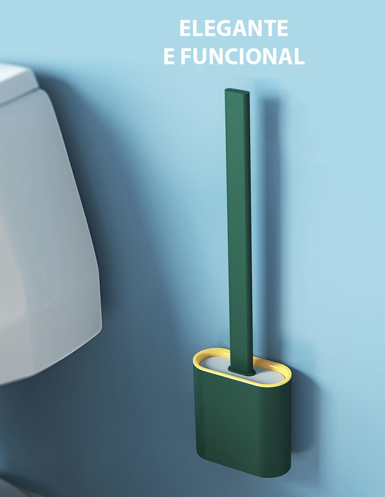 Escova Sanitária de Silicone Reta Para Banheiro - Limpa Vaso Sanitário