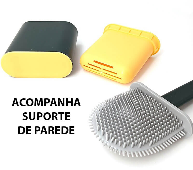 Escova Sanitária de Silicone Reta Para Banheiro - Limpa Vaso Sanitário