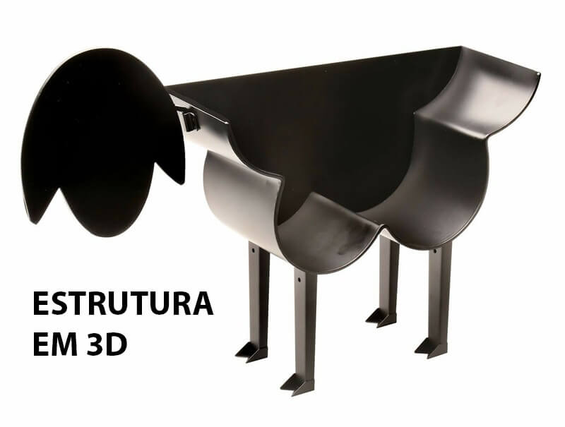 Escultura de Ferro Porta Papel Higiênico Ovelha