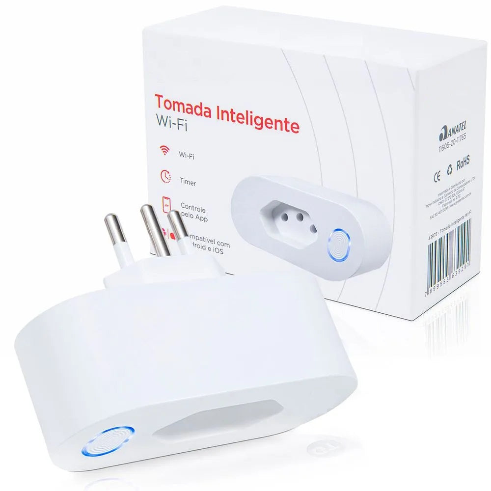 Tomada Inteligente Wi-Fi Liga e Desliga Compatível com Alexa e Google