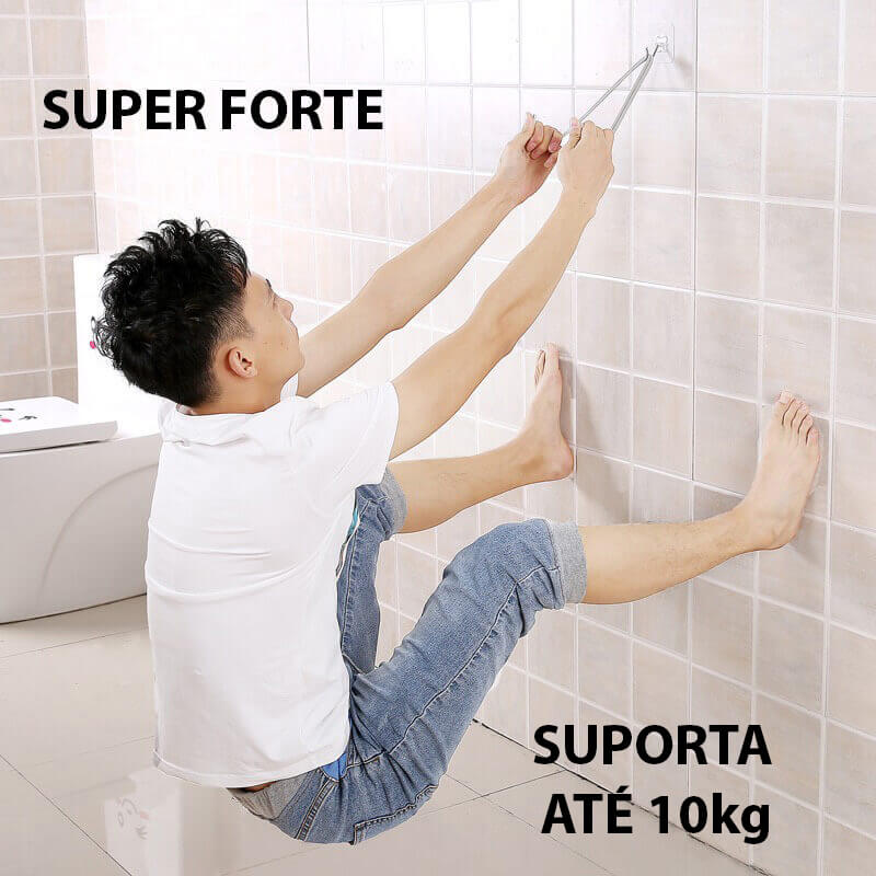 Kit Com 20 Ganchos de Parede Inox Adesivos - Dispensa Furações