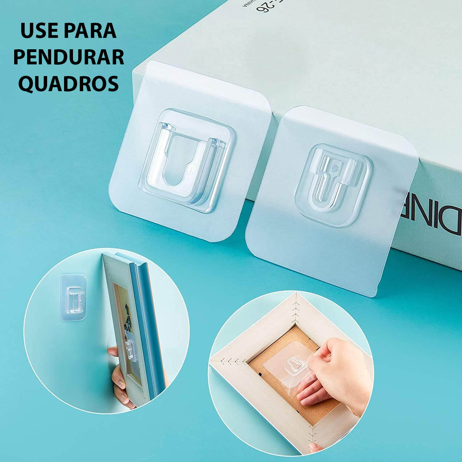Kit Com Ganchos de Parede Adesivos - Dispensa Furações