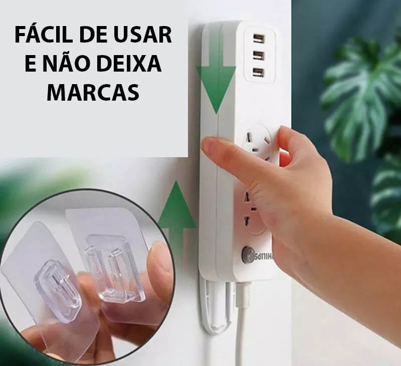 Kit Com Ganchos de Parede Adesivos - Dispensa Furações
