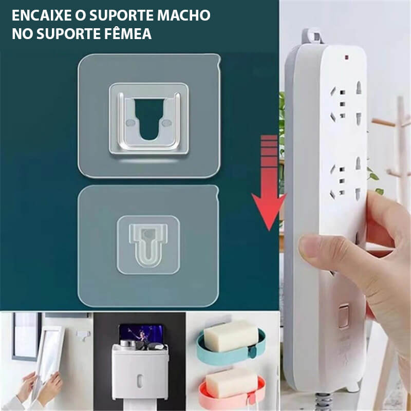 Kit Com Ganchos de Parede Adesivos - Dispensa Furações