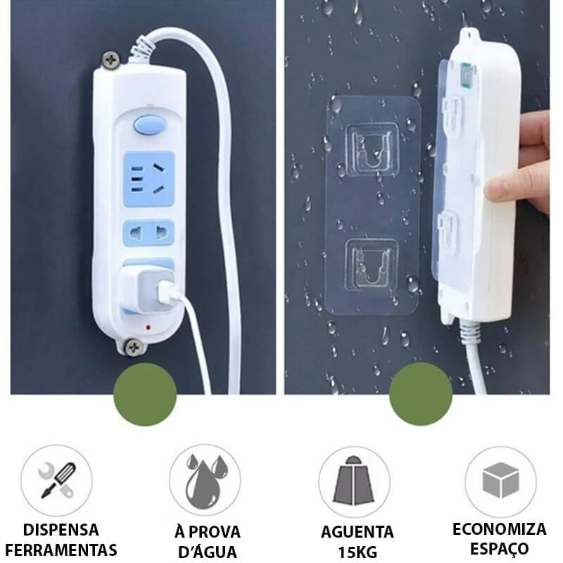 Kit Com Ganchos de Parede Adesivos - Dispensa Furações