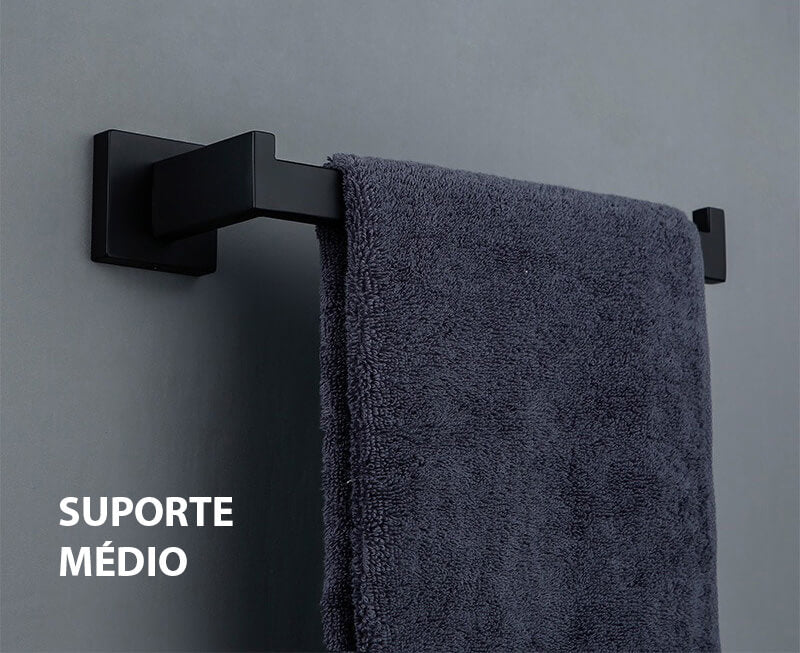 Kit Com 4 Suportes Para Banheiro Porta Toalha Porta Papel Higiênico