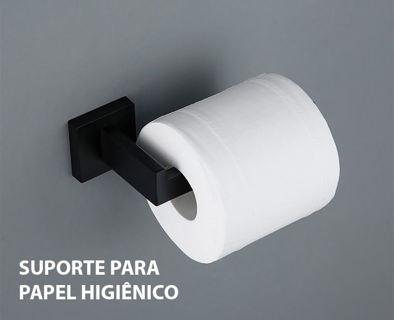Kit Com 4 Suportes Para Banheiro Porta Toalha Porta Papel Higiênico