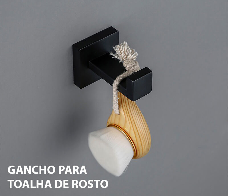 Kit Com 4 Suportes Para Banheiro Porta Toalha Porta Papel Higiênico