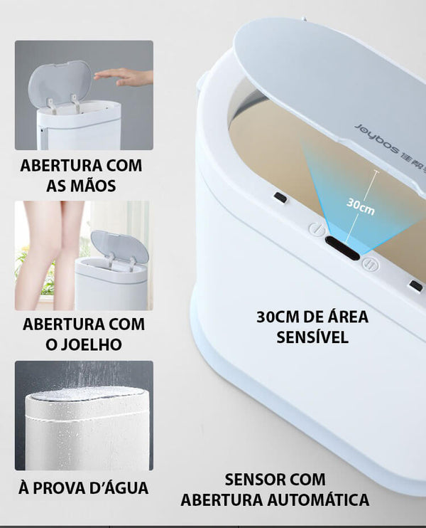 Lixeira Inteligente Automática com Limpador Acoplado | Linha Smart