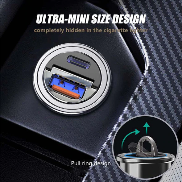 Adaptador de Carregador Super Rápido Para Carros